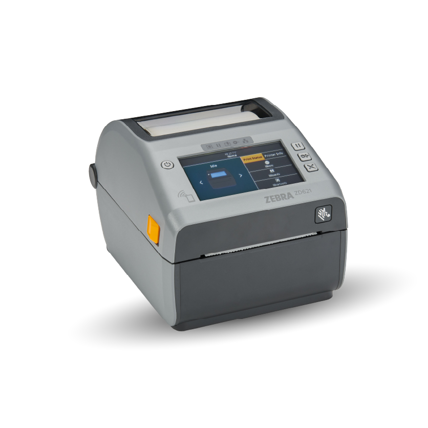 Compact Zebra desktop RFID label printer for small to medium-sized business inventory tracking